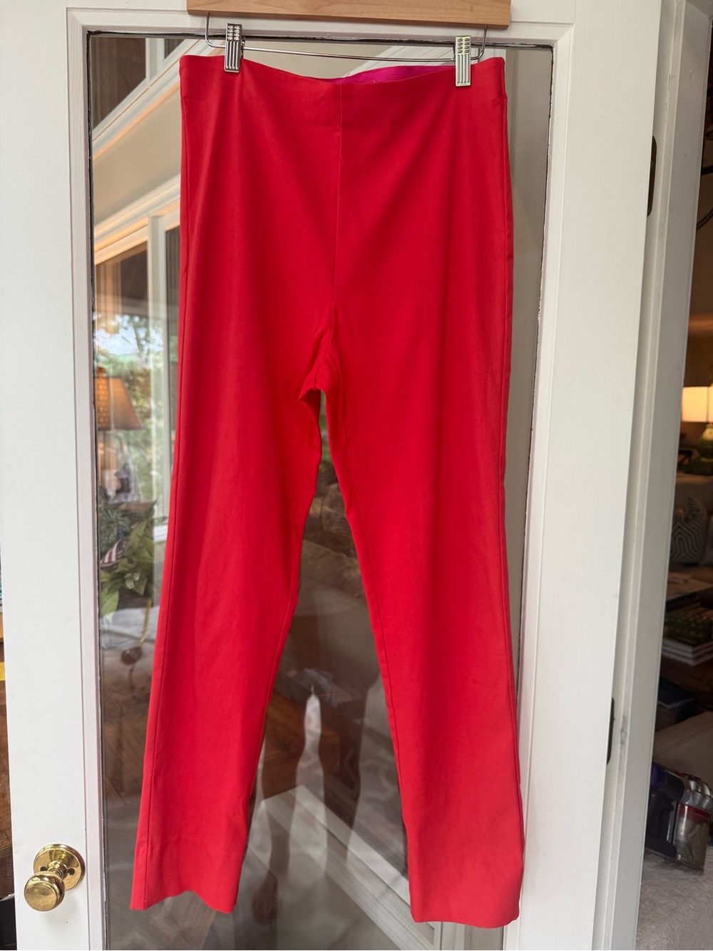 Gretchen Scott Designs Gripeless stretch Hot Pink Waistband w/ red body. Large